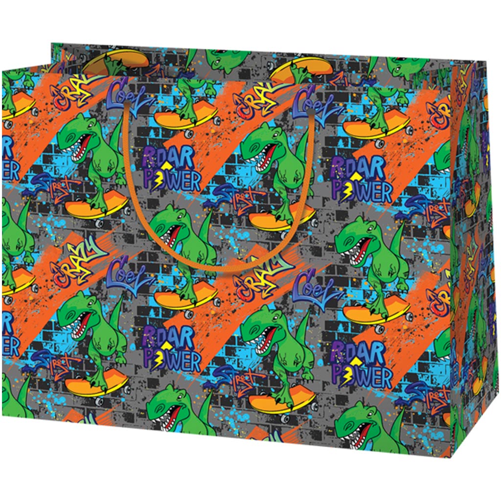 Cardex: Dinosaurusová párty darčeková taška veľká veľkosť 26,7x13,7x33 cm