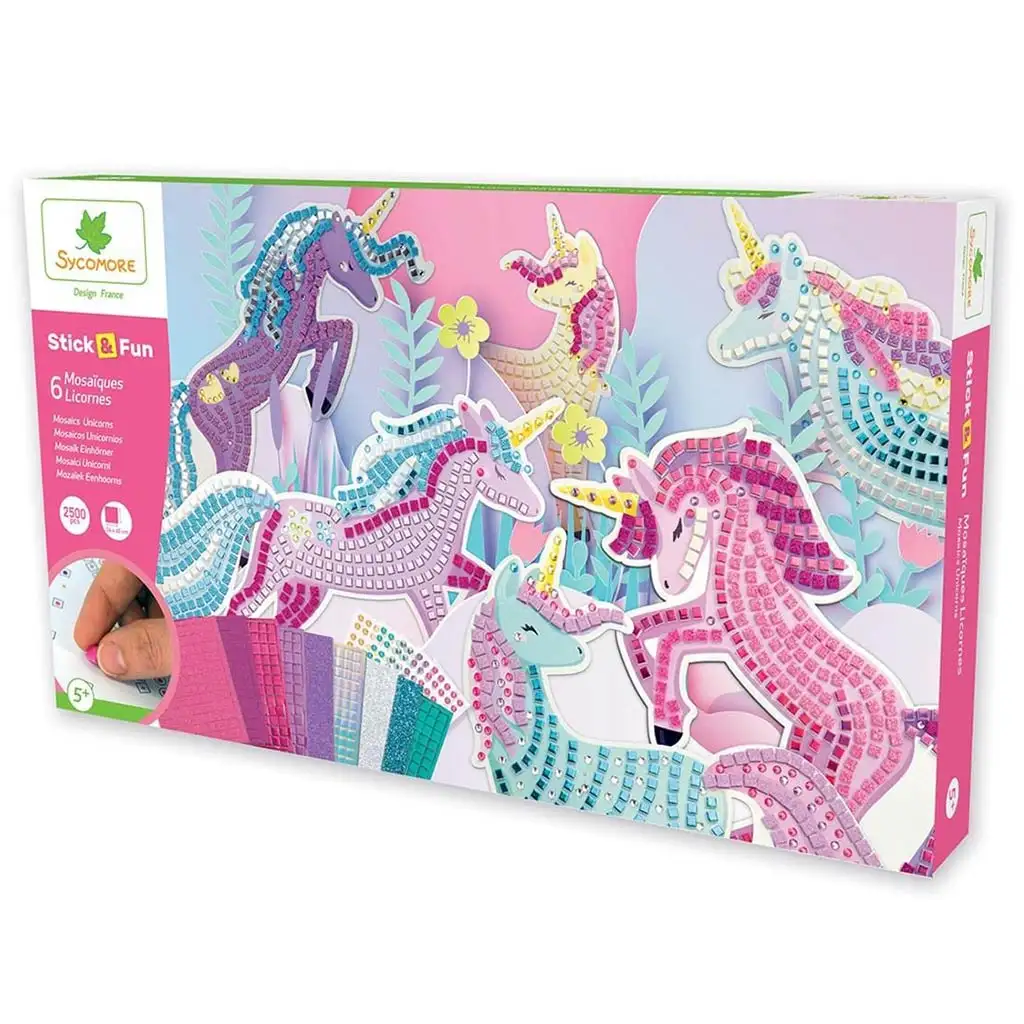 Sycomore Stick'N Fun Unikornisos nagy mozaikkép készítő szett kép 1