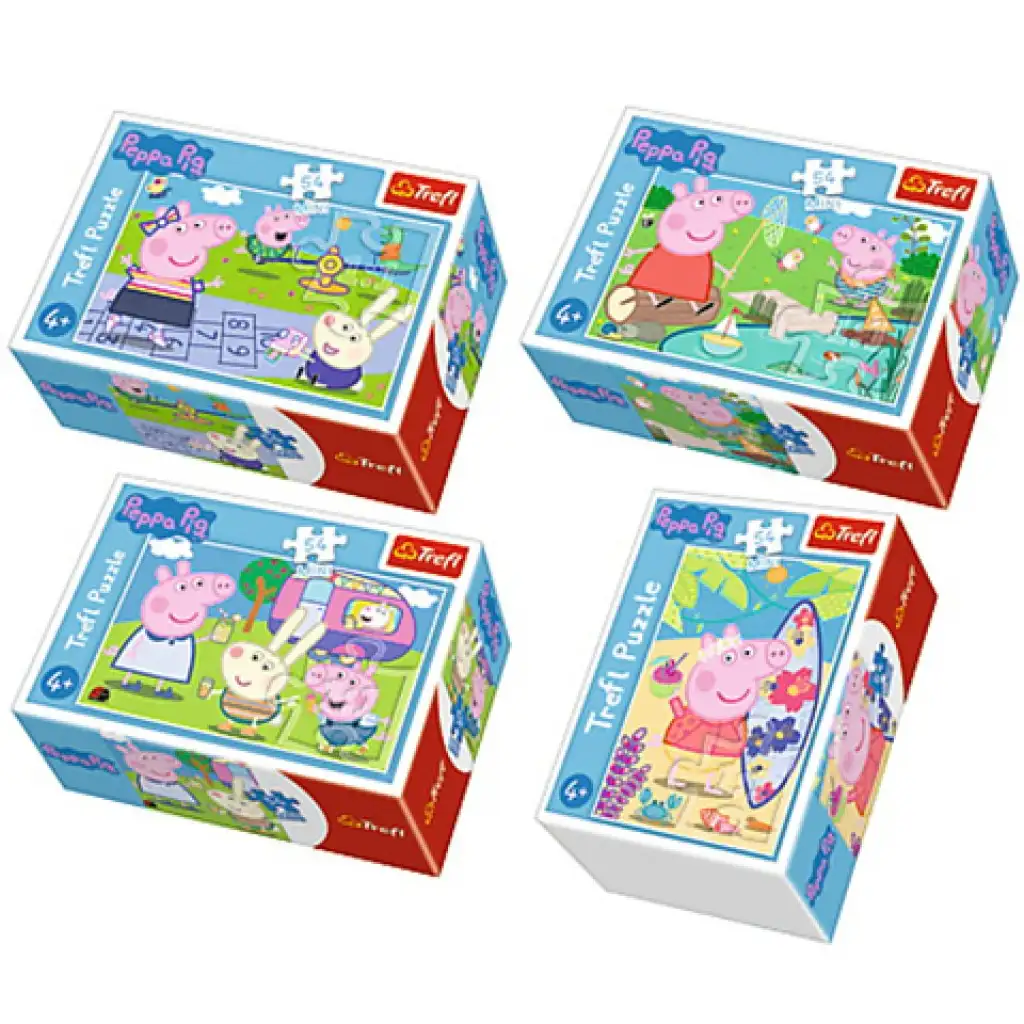 Najkrajšie dni Peppa Pig 54 ks-ové mini puzzle 4 rôzne varianty - Trefl