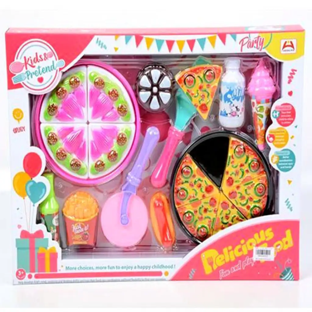 Narodeninová párty súprava s tortou a pizzou