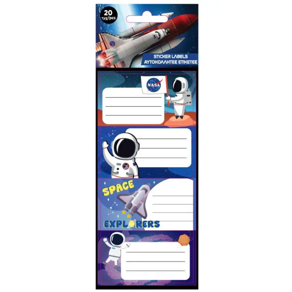 NASA Samolepiace štítky na zošit 20 ks