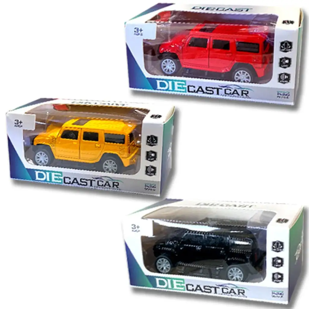 Naťahovacie autíčko Rescue Hummer so svetlom a zvukom 1/32 rôzne druhy