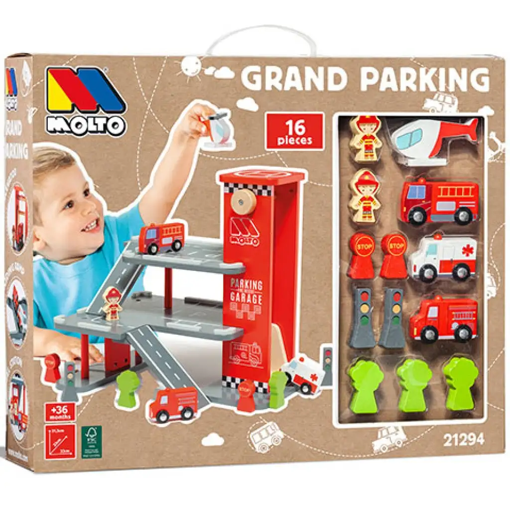 Molto: Nature Grand Parking fa pakolóház játékszett kép 1