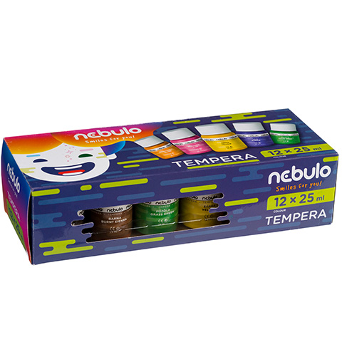 Nebulo: Set temperových farieb v 25ml tégliku 12 dielny set