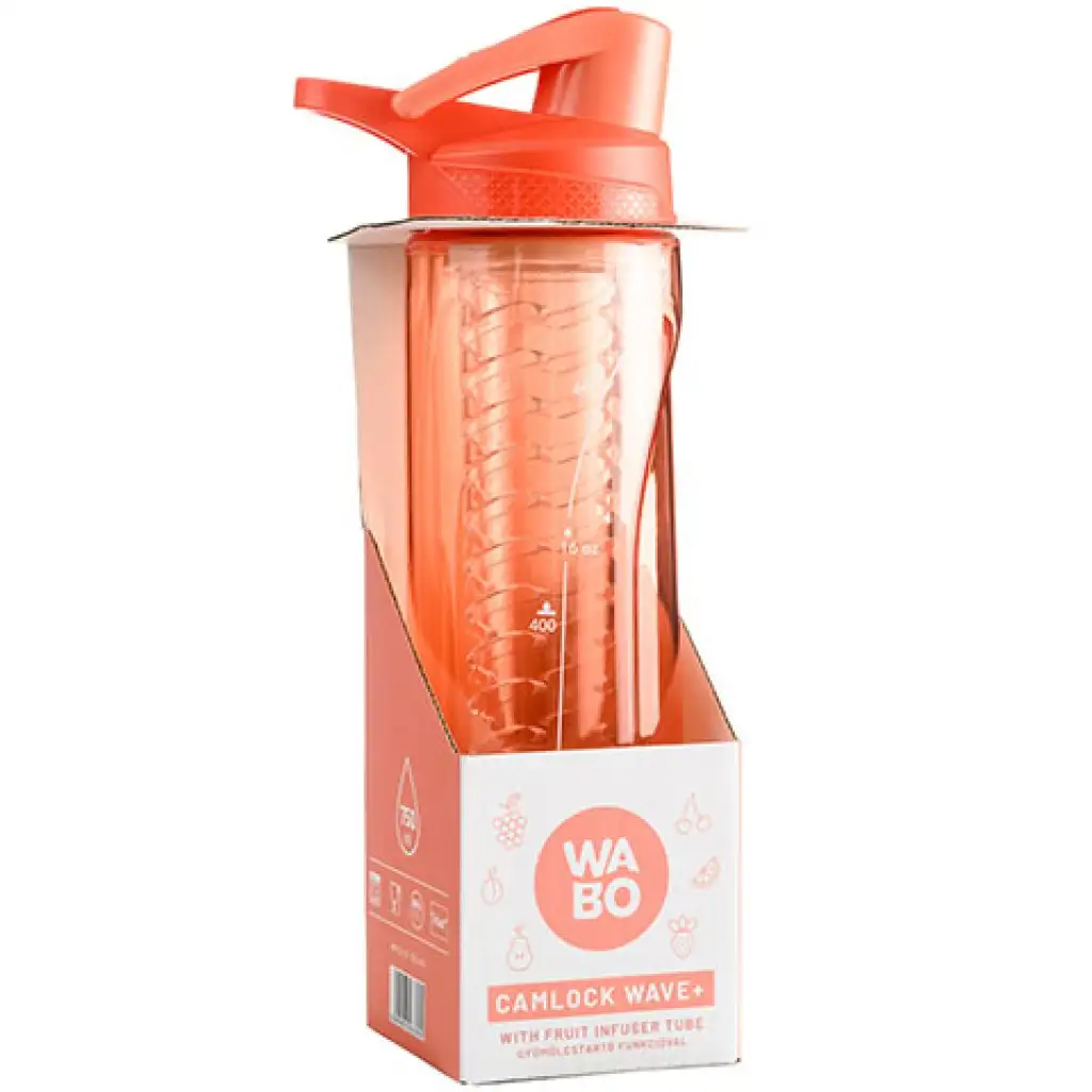 Nebulo: Wabo fľaša v koralovej farbe s držiakom ovocia 750ml