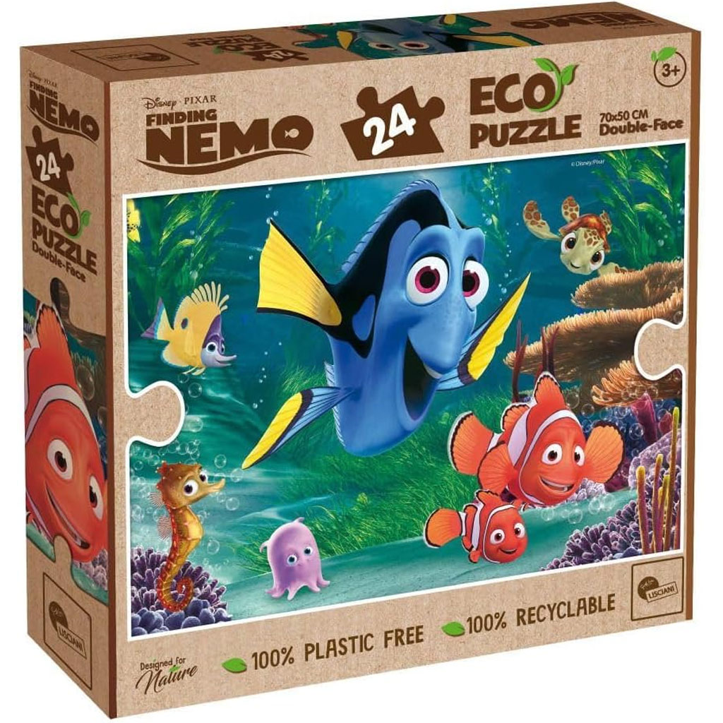 Hľadá sa Nemo 2 v 1 24-dielne Eco maxi puzzle a omaľovánka 70x50 cm - Lisciani