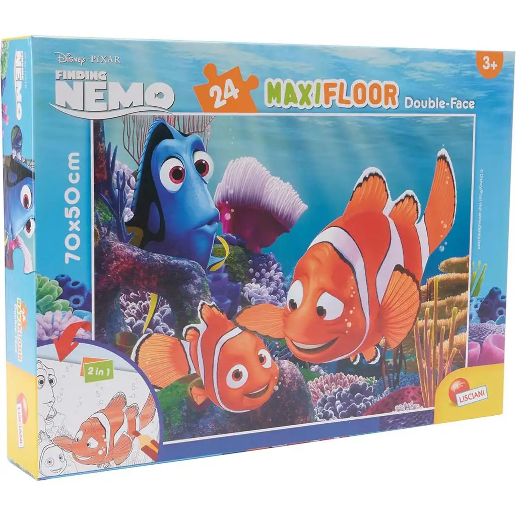 Hľadá sa Nemo 2 v 1 maxi 24-dielne puzzle a omaľovánka 70x50 cm – Lisciani