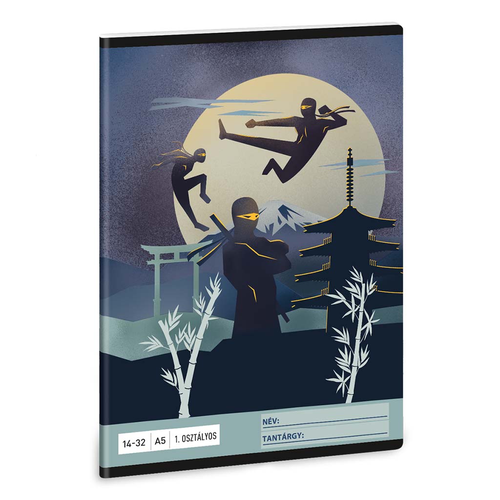 Ars Una: Ninjas in the Dark A/5 linajkový zošit pre 1. ročník 14-32