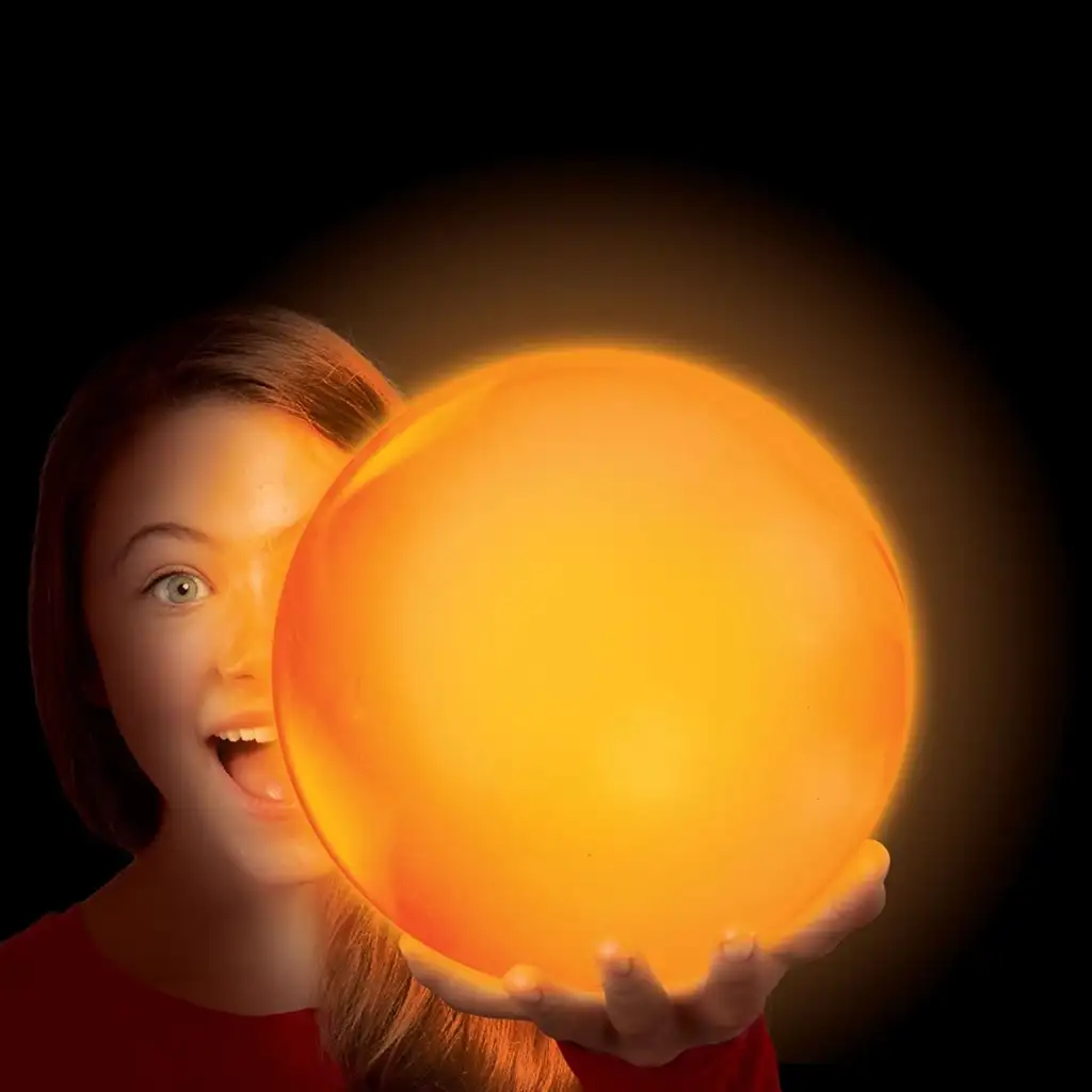 Tiny Glowzilla Wubble svietiaca neónová bublinková lopta oranžovej farby 30 cm kép 2