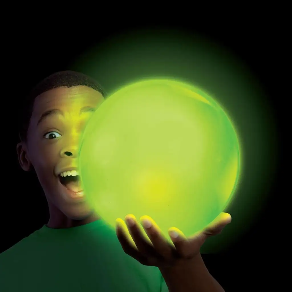 Tiny Glowzilla Wubble svietiaca neonová bublinková lopta v zelenej farbe 30 cm kép 2
