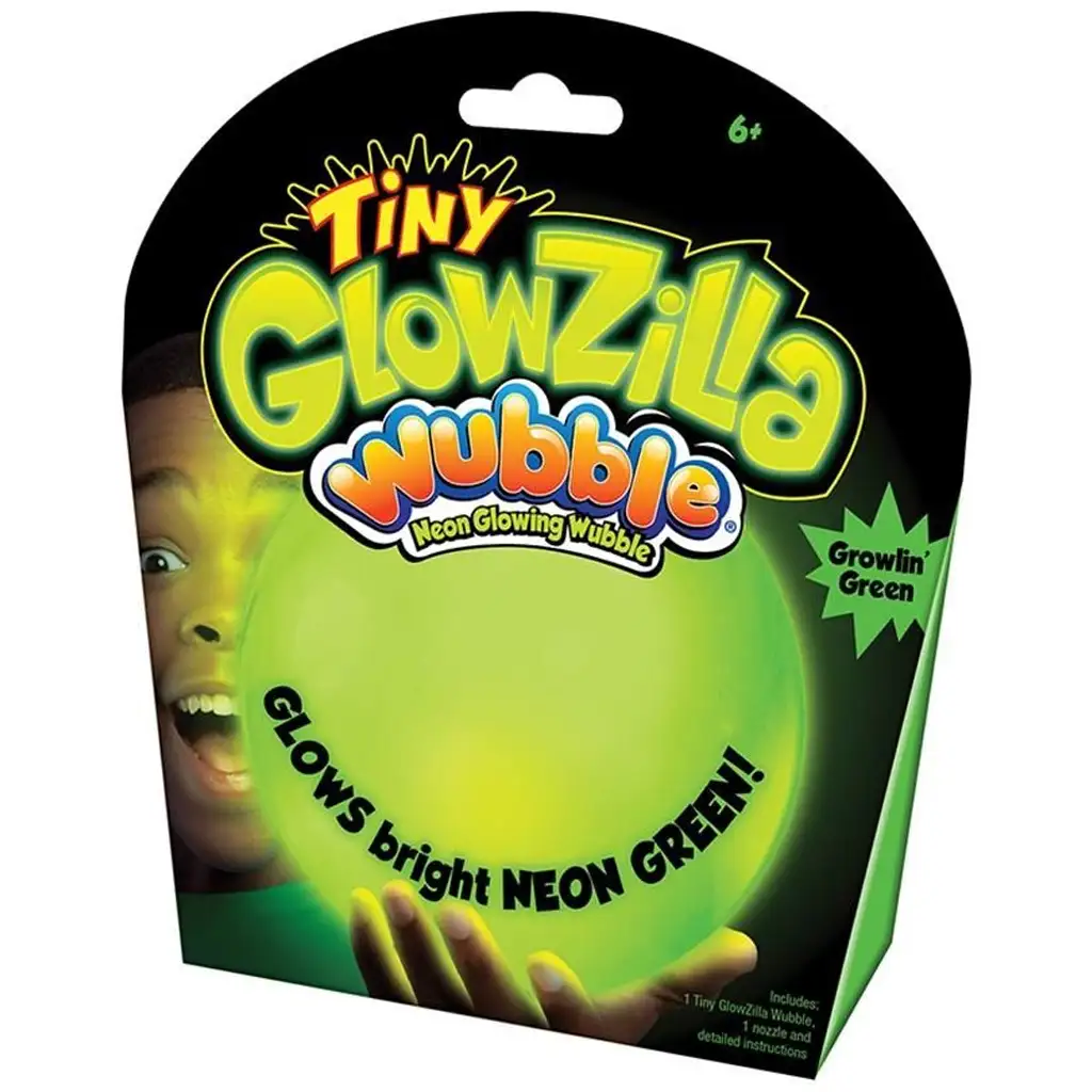 Tiny Glowzilla Wubble svietiaca neonová bublinková lopta v zelenej farbe 30 cm