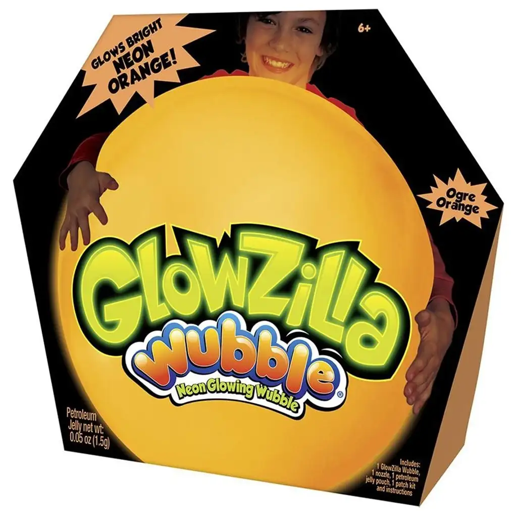 Glowzilla Wubble svietiaca bublinková lopta v neónovo oranžovej farbe 75 cm