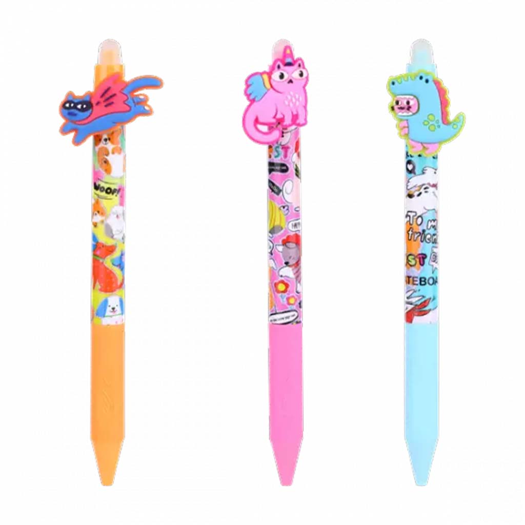 Nebulo: Gélové pero s potlačou mačiek v kostýmoch, stláčacie, vymazateľné, rôzne druhy, 1 ks