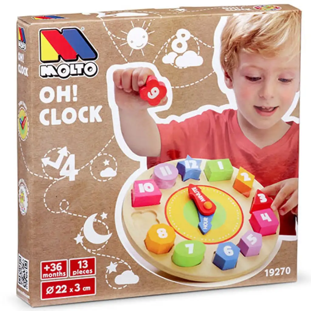Molto: Nature Oh! Clock formaillesztő óra fa játék kép 1