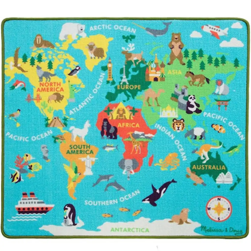Okolo svet, koberec na hranie 100x90cm - Melissa & Doug