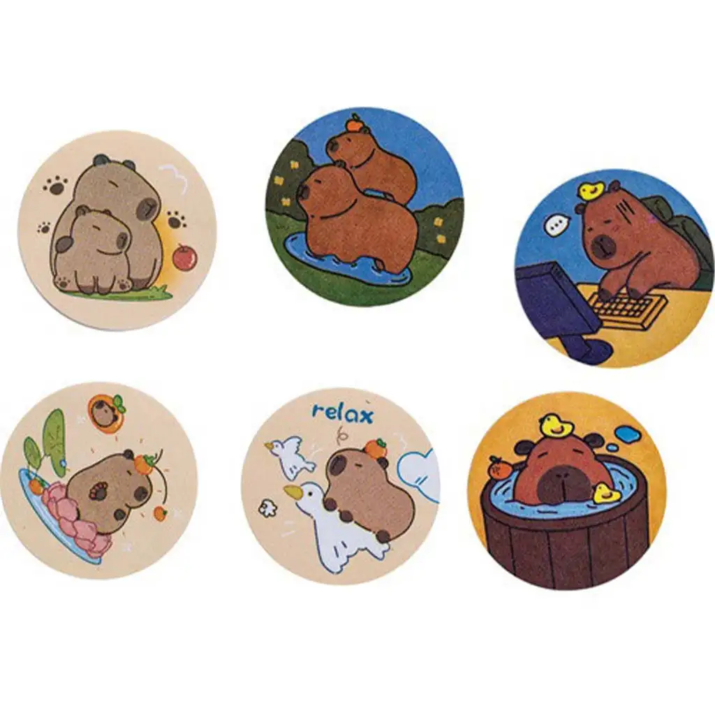 Mini samolepiaci poznámkový blok s kapybarou 45x45 mm, 50 ks, rôzne druhy, 1 ks