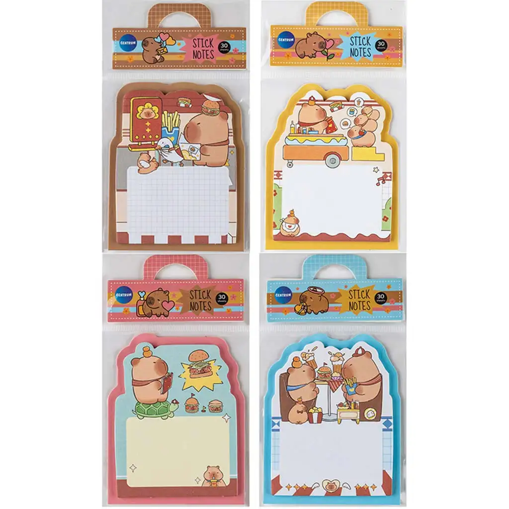 Capybara samolepiaci poznámkový blok 70x90mm, 30 listov, rôzne druhy, 1 ks