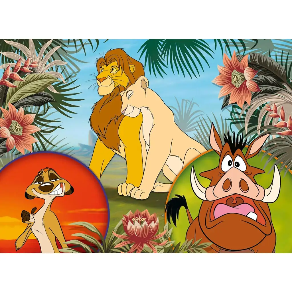 Leví kráľ 2 v 1 24-dielne Eco mini puzzle a omaľovánka 35x25 cm - Lisciani kép 2