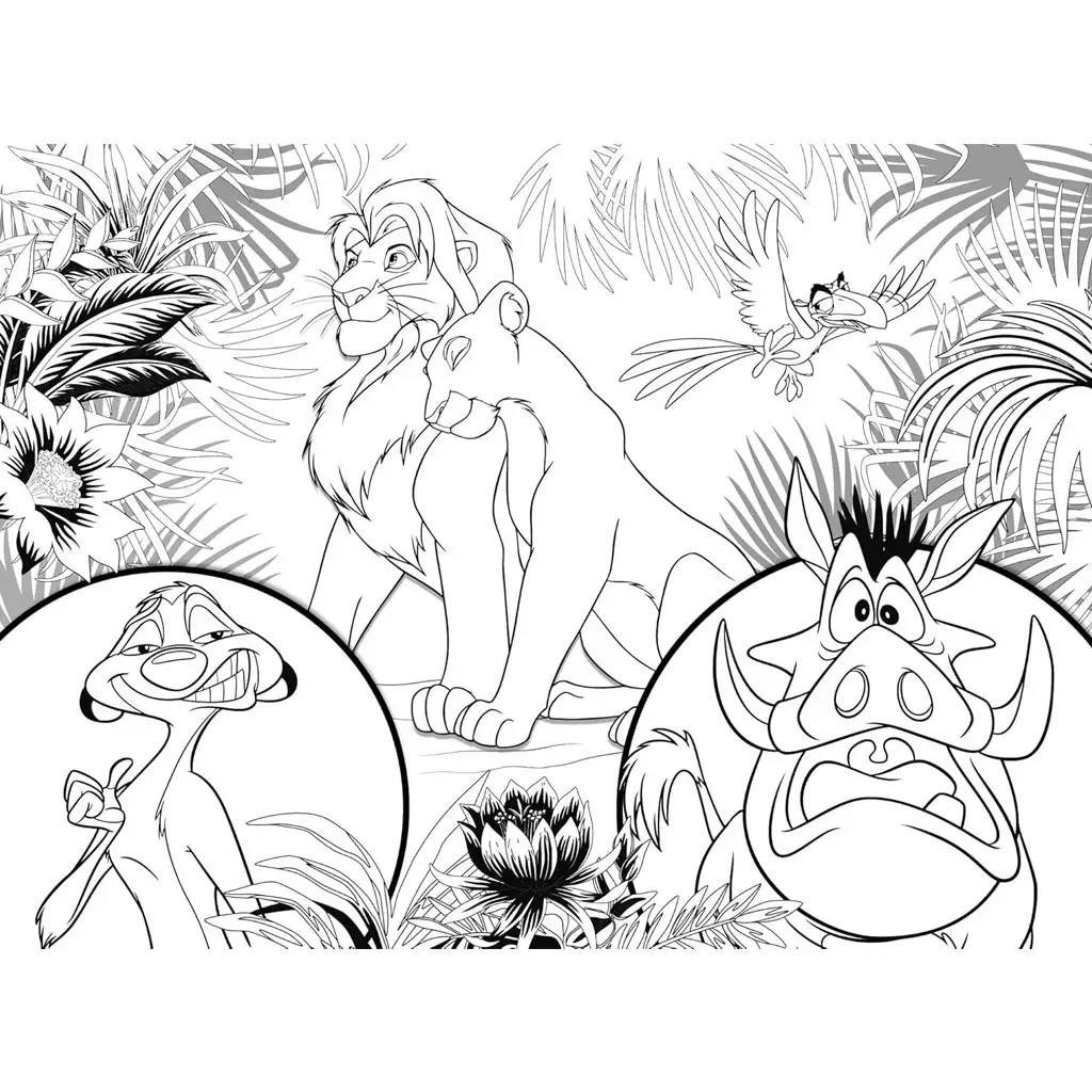 Leví kráľ 2 v 1 24-dielne Eco mini puzzle a omaľovánka 35x25 cm - Lisciani kép 3