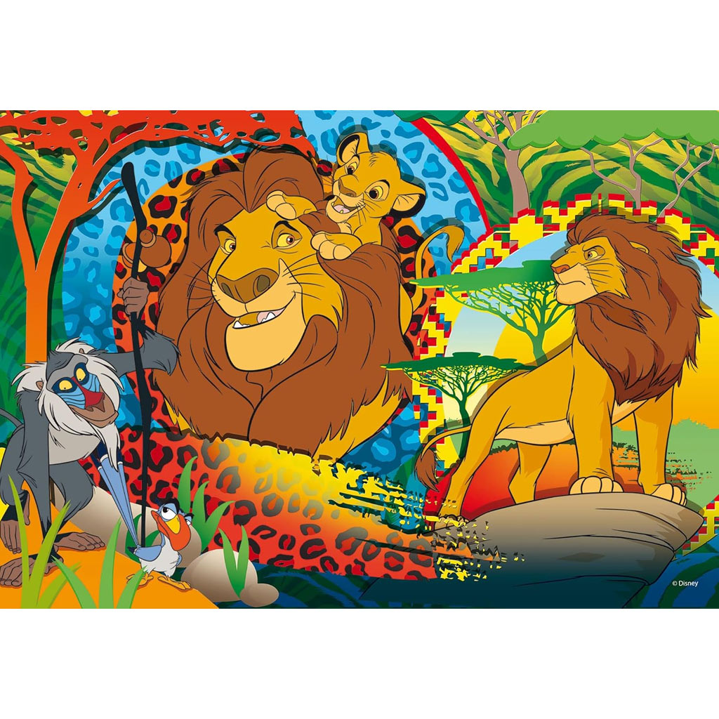 Leví kráľ 2 v 1 24-dielne Eco maxi puzzle a omaľovánka 70x50 cm – Lisciani kép 2