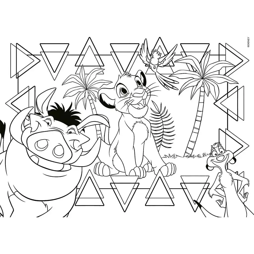 Leví kráľ 2 v 1 60-dielne maxi puzzle a omaľovánka 70x50 cm - Lisciani kép 2