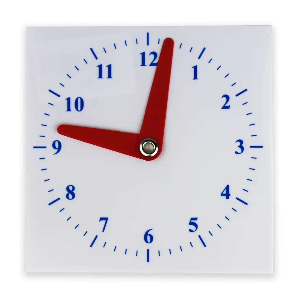 Školské plastové hodiny 10x10 cm