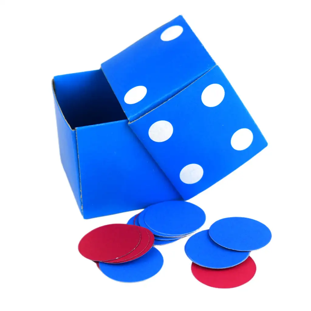 Počítacie žetóny v krabici