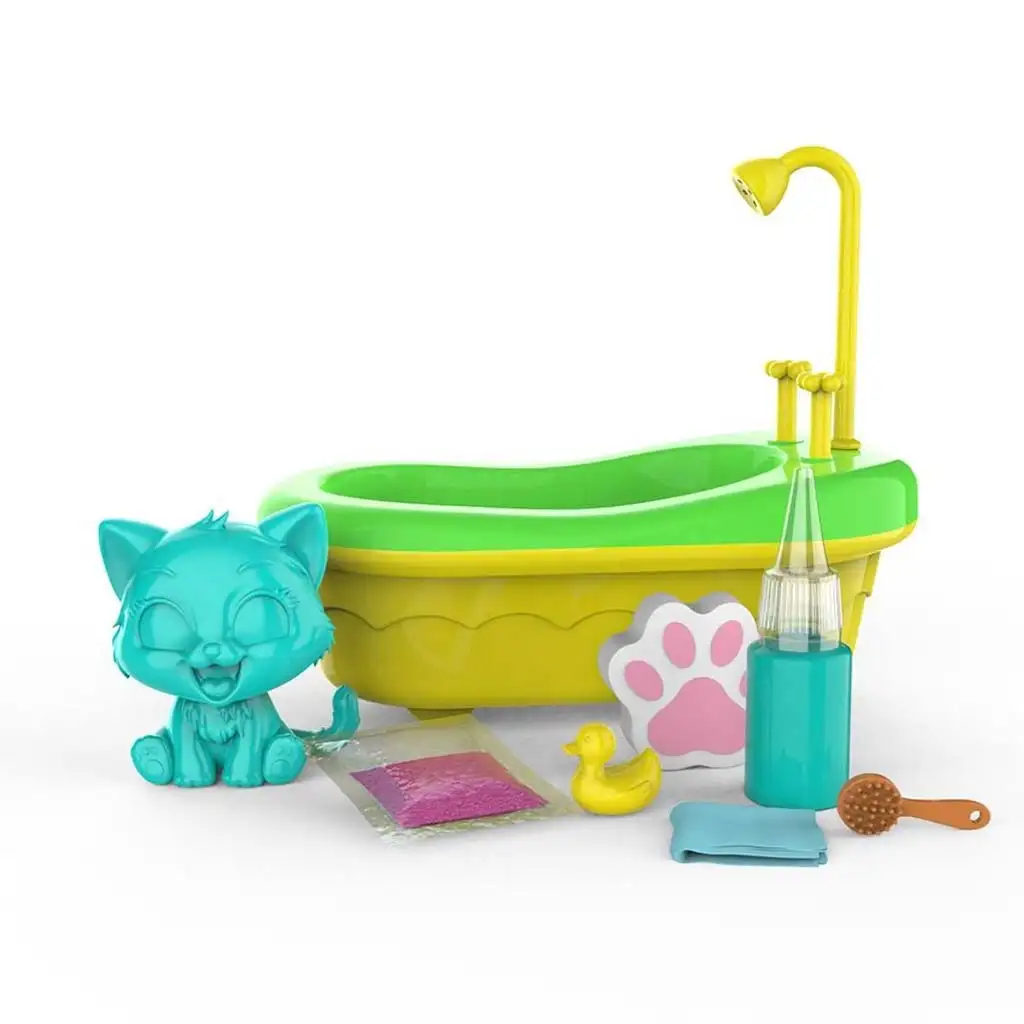 Washy Friends: Color Reveal Kúpeľňové mačičky s vaňou a doplnkami - Cirmi kép 2