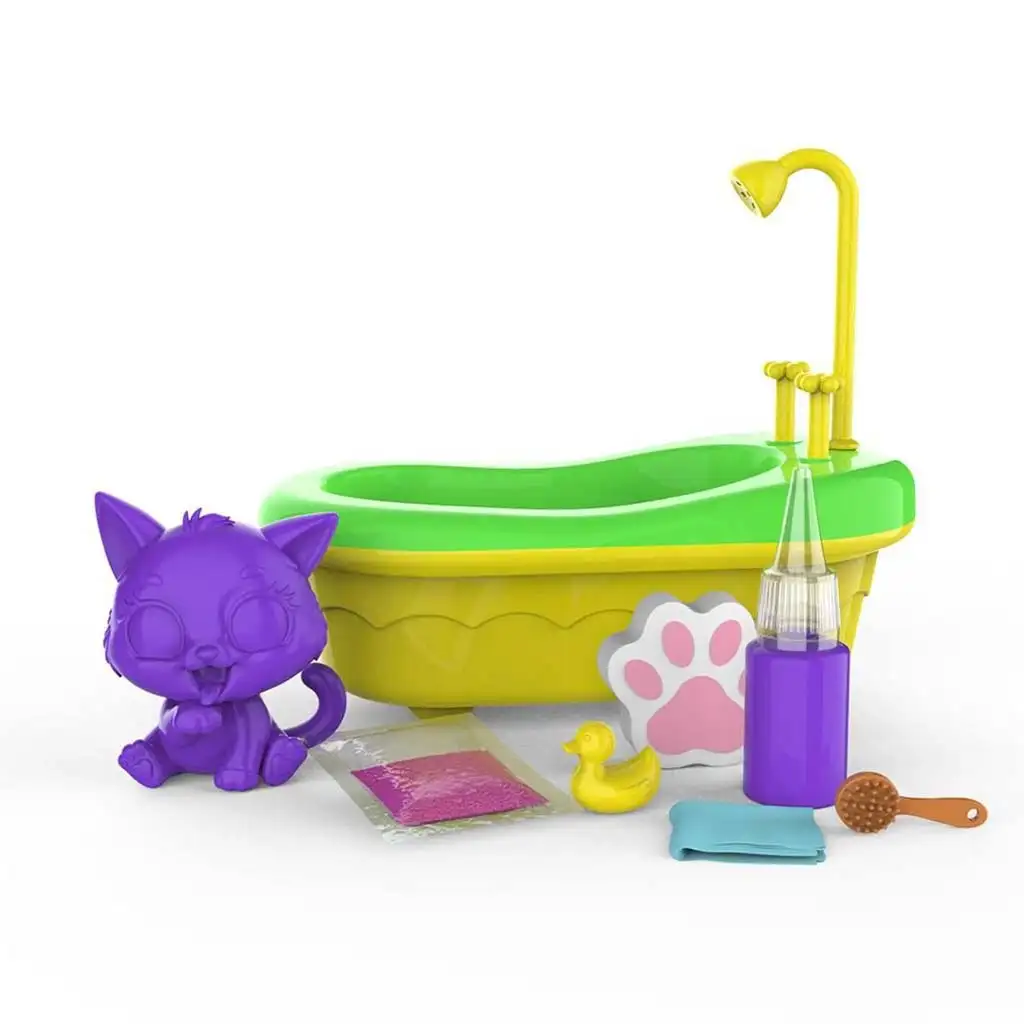 Washy Friends: Color Reveal Kúpeľ mačičky s vaňou a doplnkami - Pinki kép 2