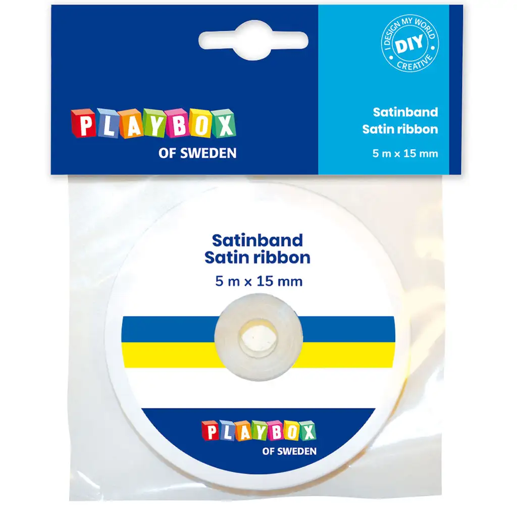 PlayBox: Kék-sárga színű szatén szalag 15mm-es szélesség 5m kép 1