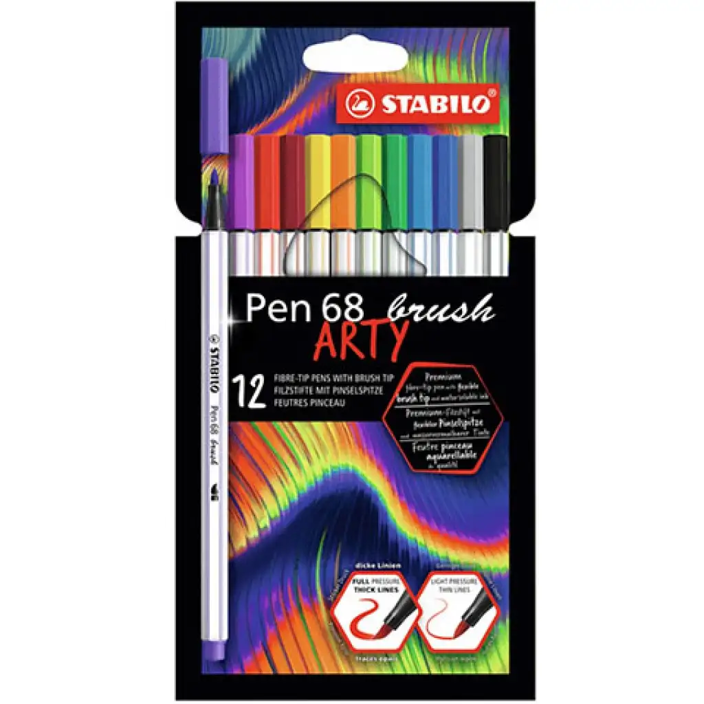 Stabilo: Pen 68 Brush ARTY ecsetfilc készlet 12db-os kép 1