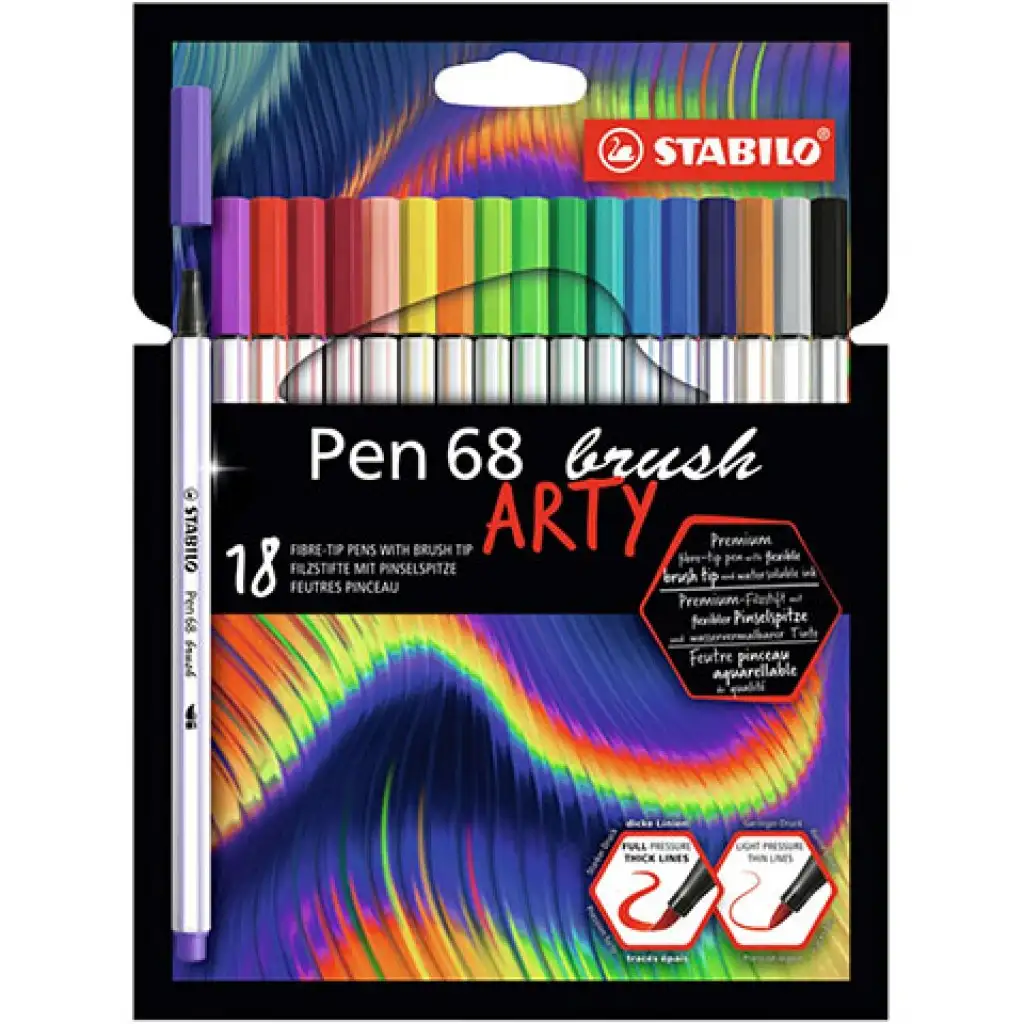 Stabilo: Pen 68 Brush ARTY ecsetfilc készlet 18db-os kép 1