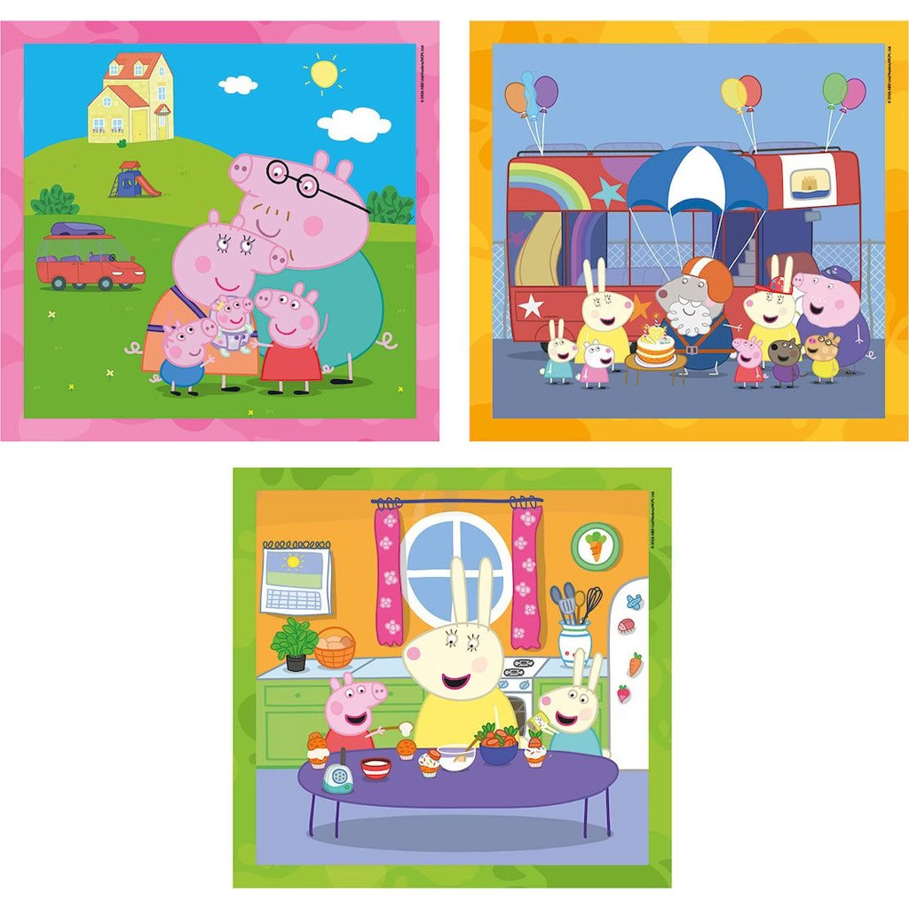 Prasiatko Peppa 3×48 dielikov Super Color puzzle - Clementoni kép 2