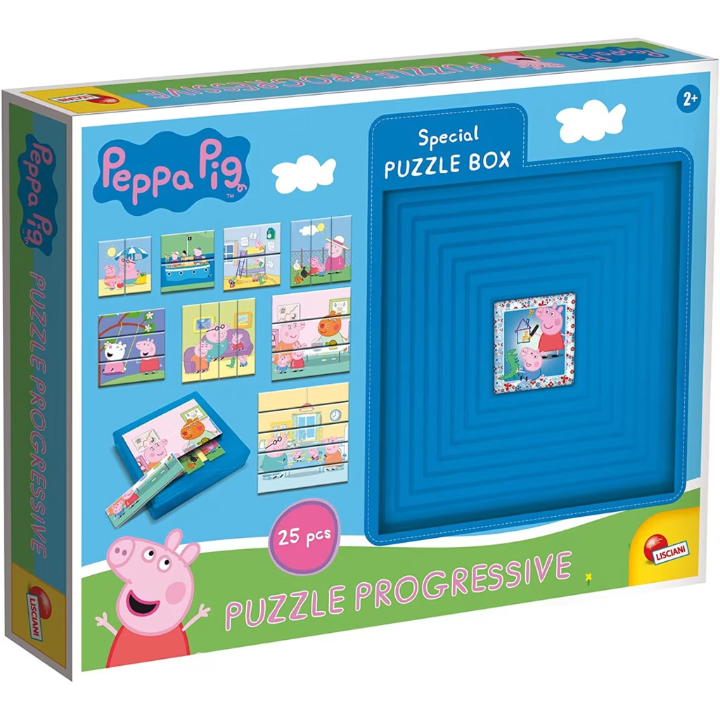 Peppa Pig 8 v 1 25-dielna progresívna puzzle - Lisciani