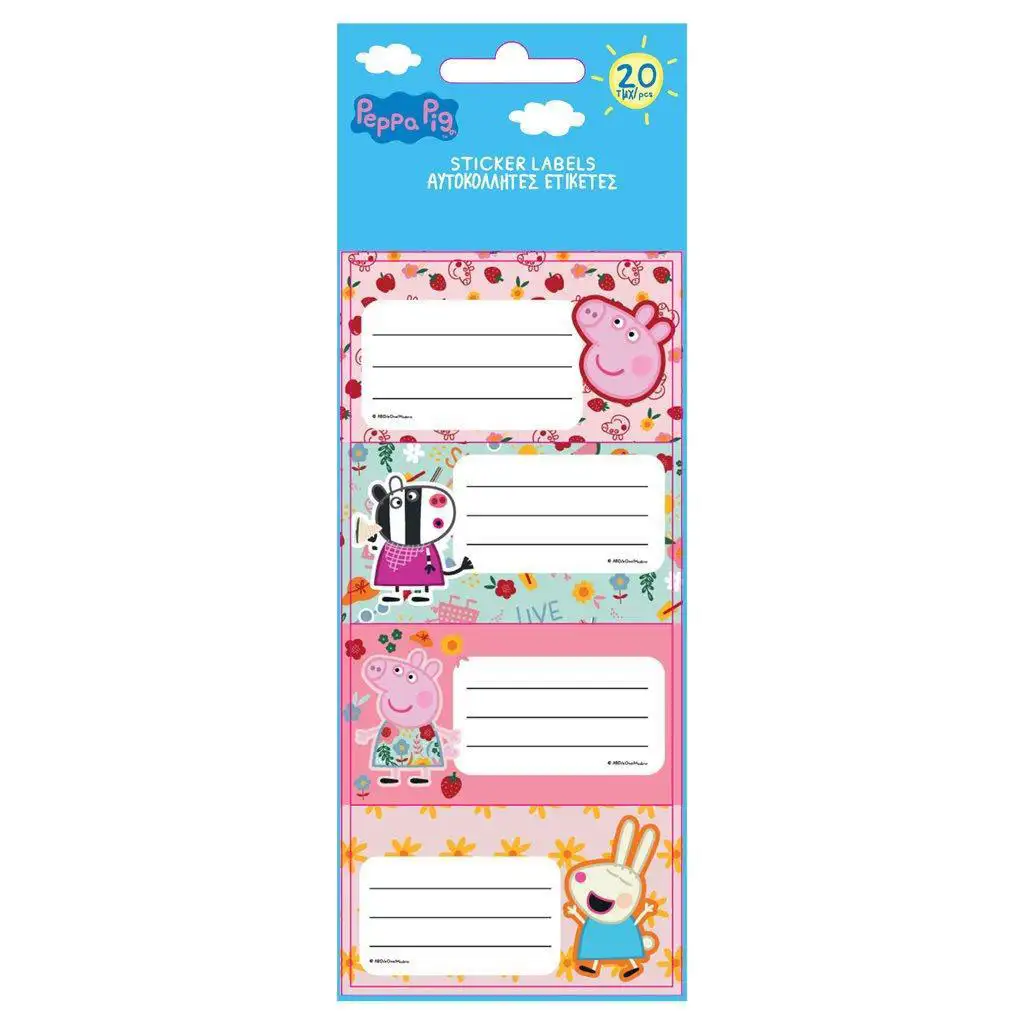Luna: Peppa malacos füzetcímke 20db-os csomag kép 1