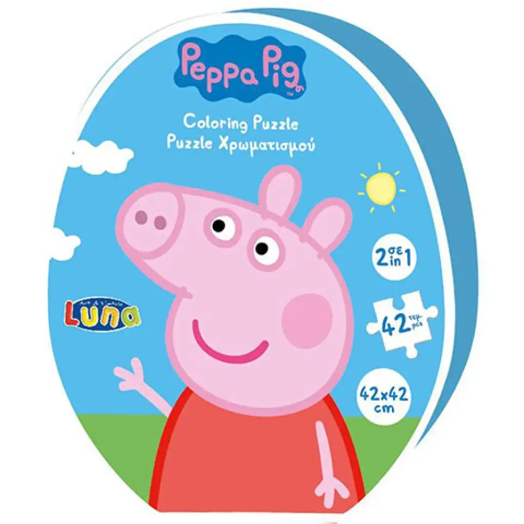 Peppa Pig 42 dielne puzzle na vymaľovanie