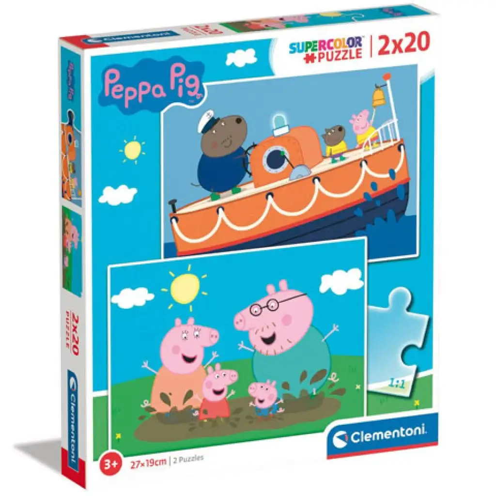 Peppa Pig Supercolor 2v1 2x20ks puzzle - Clementoni