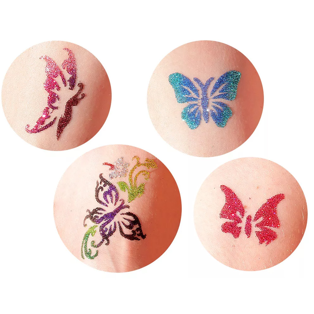 TyToo: Sada šablón na trblietavé tetovanie motýle 23 ks kép 2