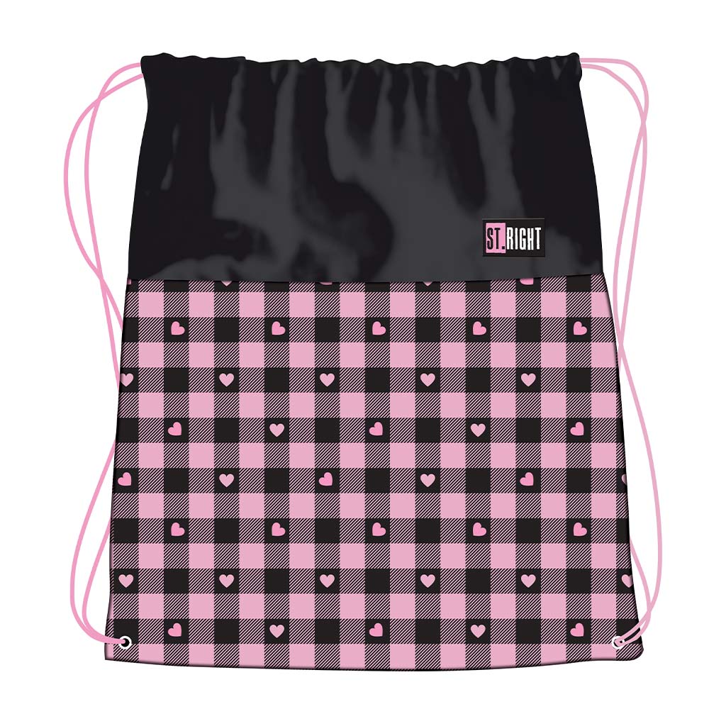 St.Right Pink Checkered tornazsák, sportzsák 43x34cm kép 1