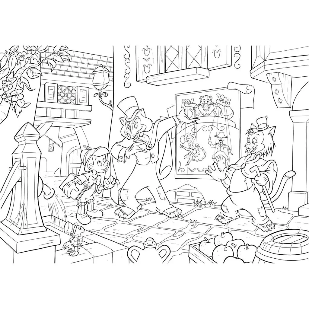 Disney Pinocchio 2 v 1 maxi 35-dielne puzzle a omaľovánka 70x50 cm - Lisciani kép 2