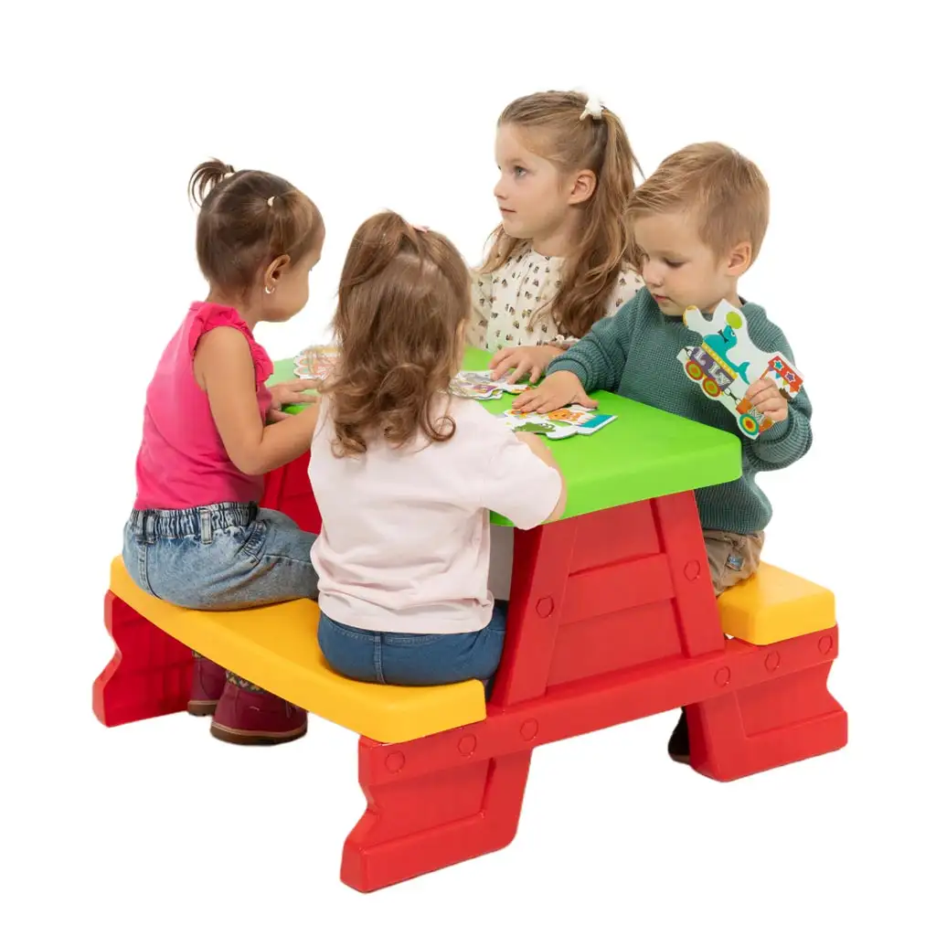 Červený piknikový stôl 70x79x47cm kép 2