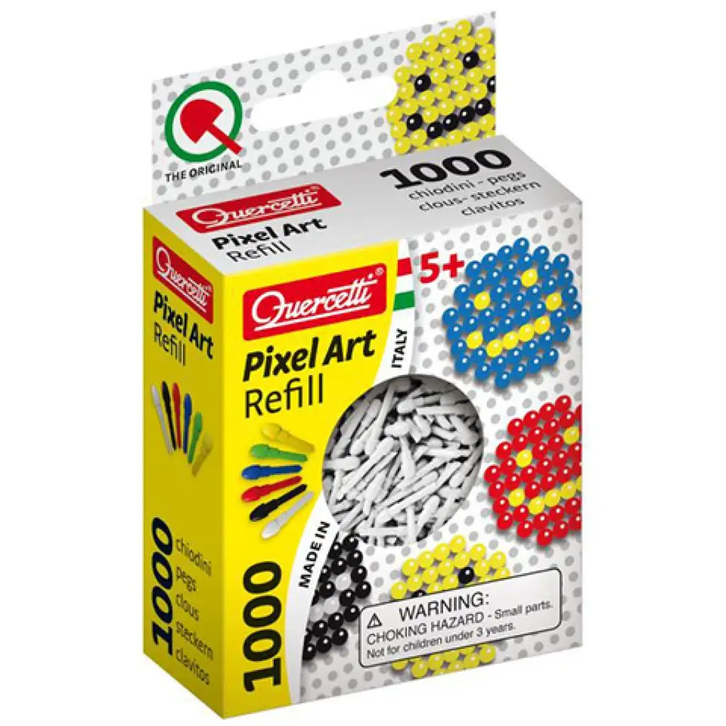 Quercetti: Pixel Art fehér színű 4mm-es pötyi utántöltő 1000db-os kép 1