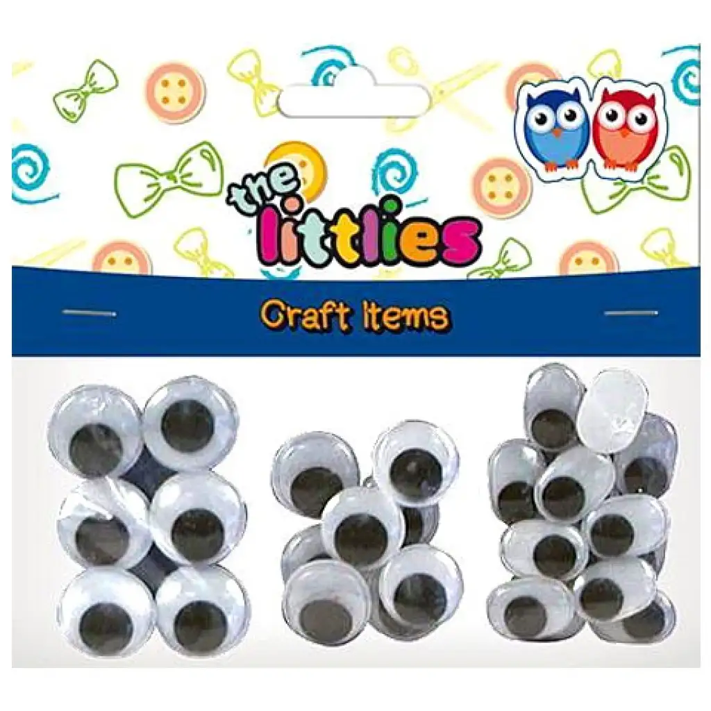 Plastové oči v troch veľkostiach 28ks