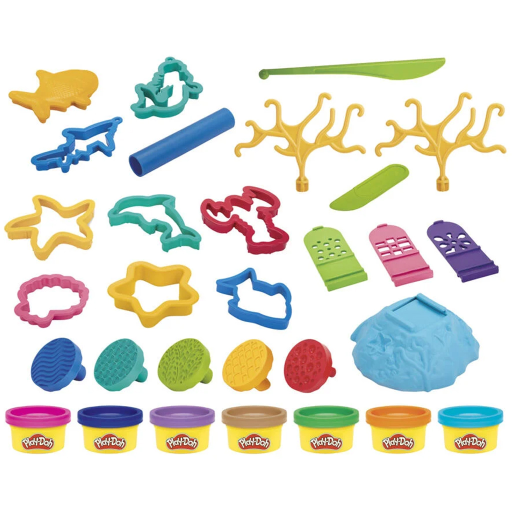 Play-Doh: 20 db-os víz alatti világ gyurmaszett 7 tégely színes gyurmával - Hasbro kép 2