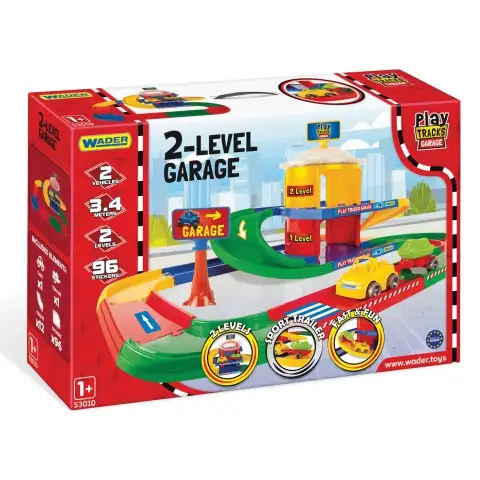 Play Tracks: 2 podlažná garáž s prívesom a autíčkom - Wader