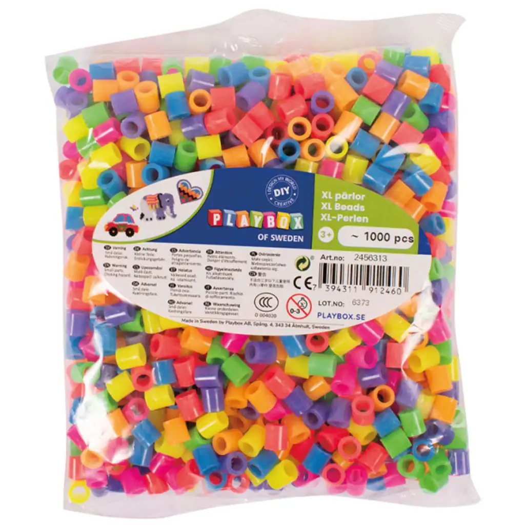 PlayBox: 9mm XL MAXI neónové zažehľovacie korálky, balenie 1000 ks