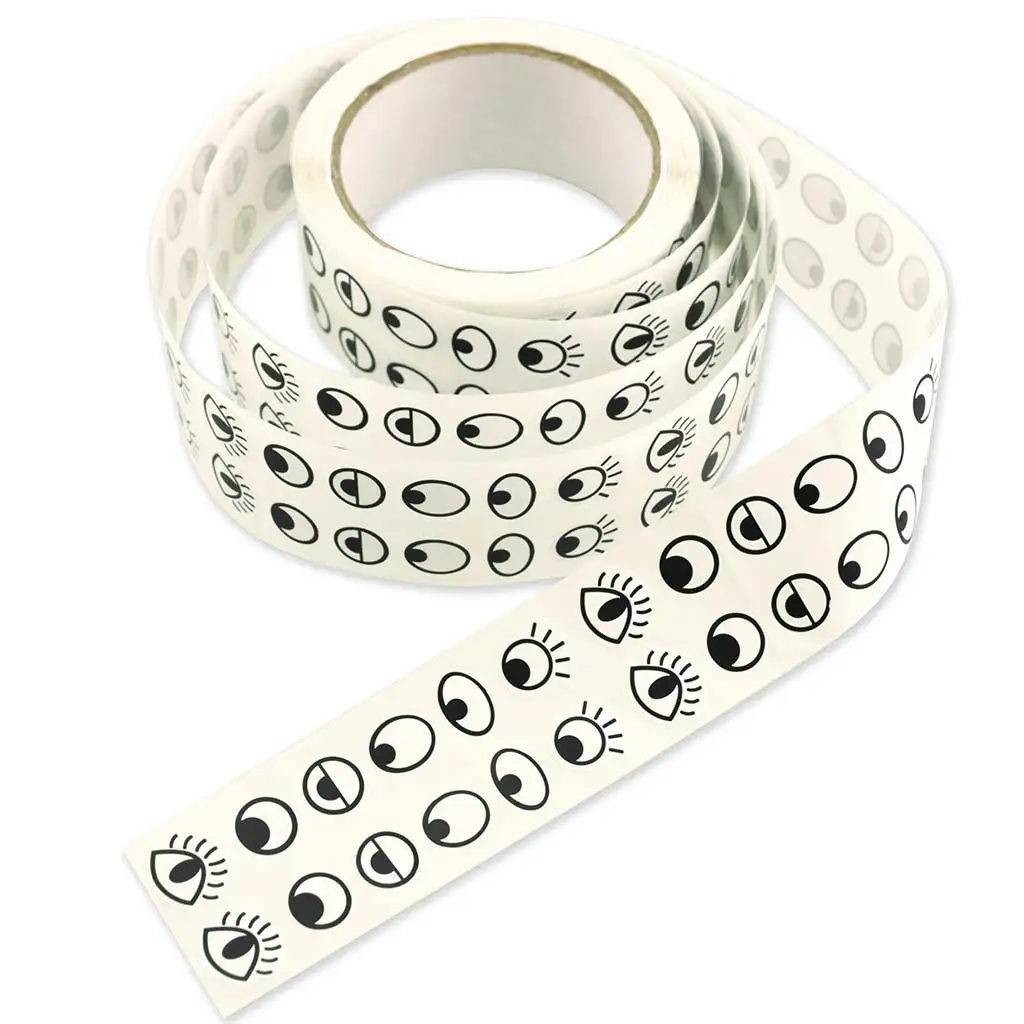 PlayBox: Čierno-biele nálepky s očami na rolke 2000 ks