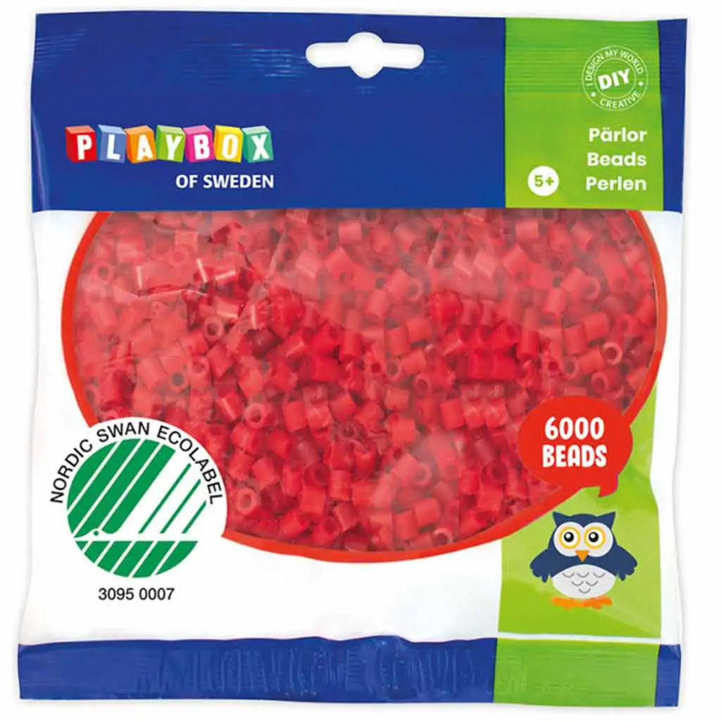 PlayBox: 5mm MIDI žehliace korálky v červenej farbe, balenie 6000 ks