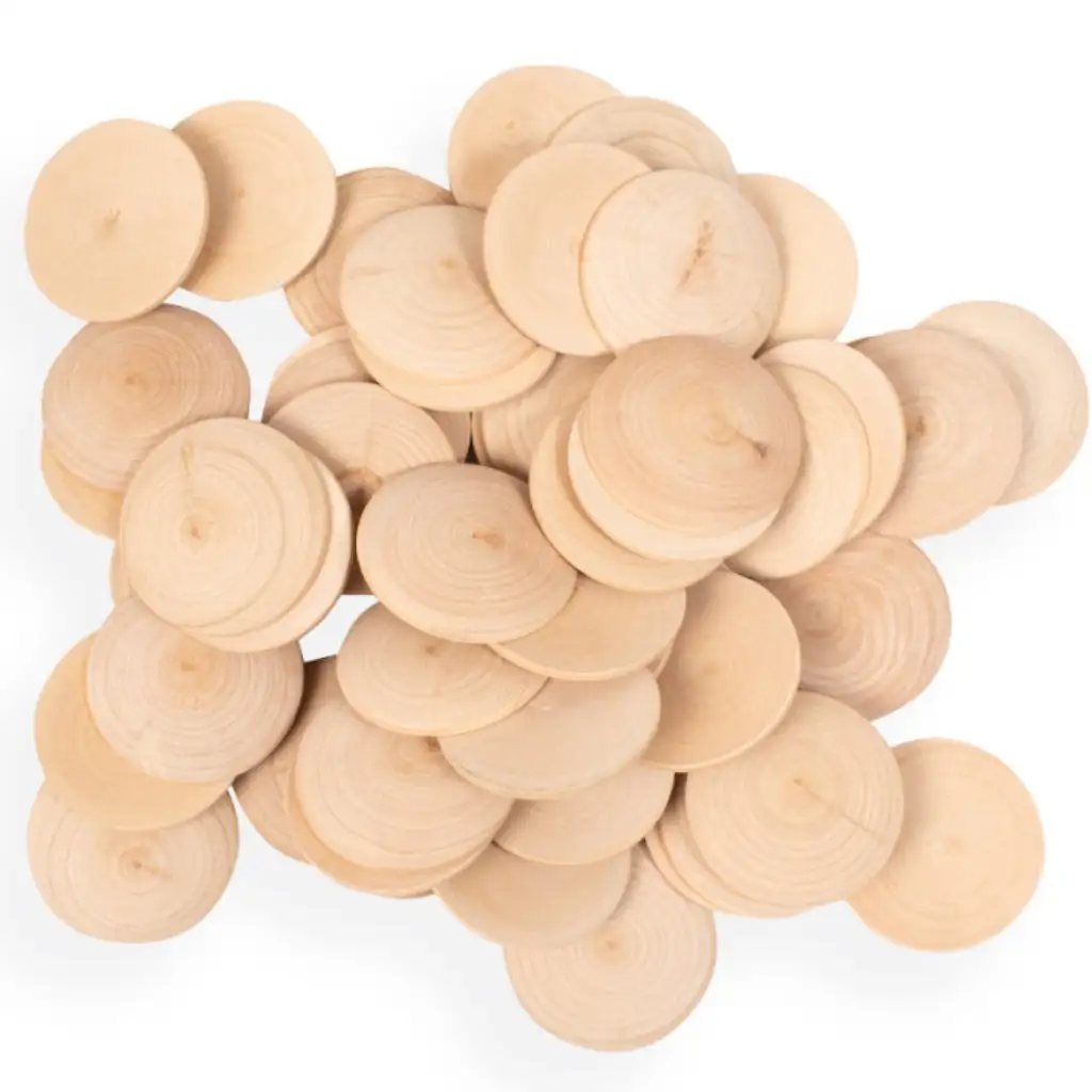 PlayBox: Sada drevených gombíkov s priemerom 60 mm, 50 ks