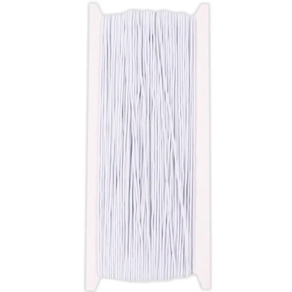 PlayBox: Elastická biela šnúra 50 metrový kotúč s hrúbkou 1 mm